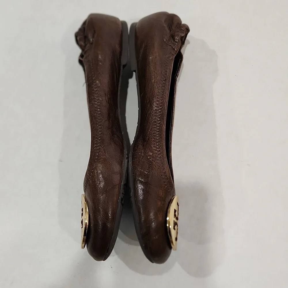Tory Burch Flats With Gold Logo Size 7